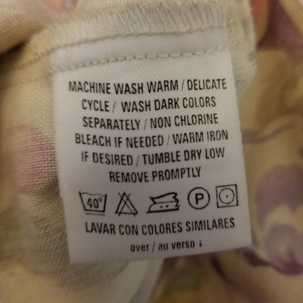 Liz Claiborne Lizgolf Vintage Floral Linen Blend Shift Skort Purple Pink Size 12 - Picture 6 of 12